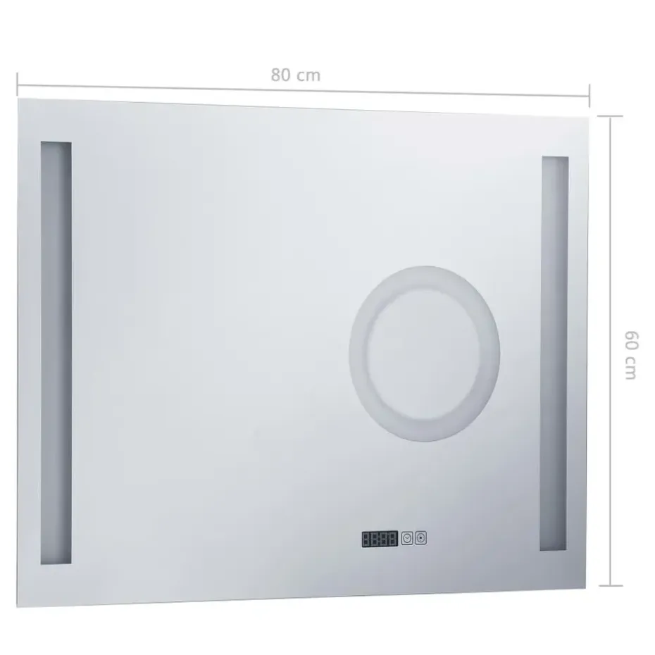 vidaXL - Badkamerspiegel - Zilver - Aluminium - 80 x 60 cm