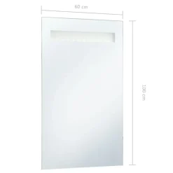 vidaXL - Badkamerspiegel - Zilver - Glas - 60 x 100 cm