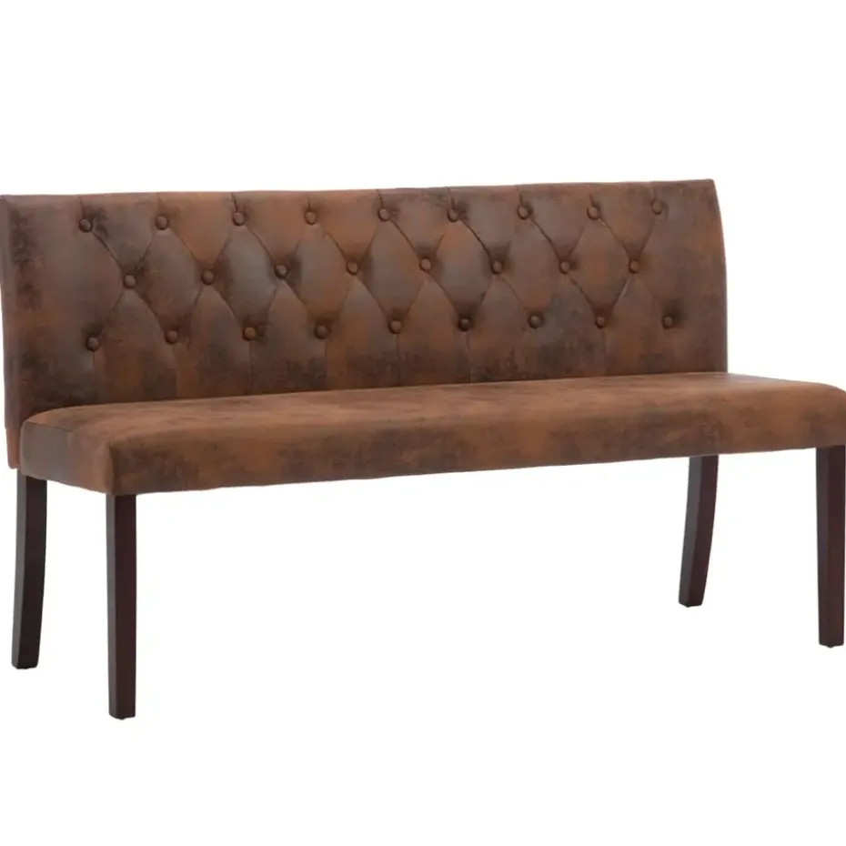 vidaXL - Bank - Bruin - Suède - 148.5 cm