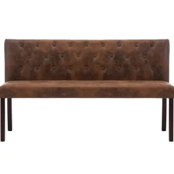 vidaXL - Bank - Bruin - Suède - 148.5 cm