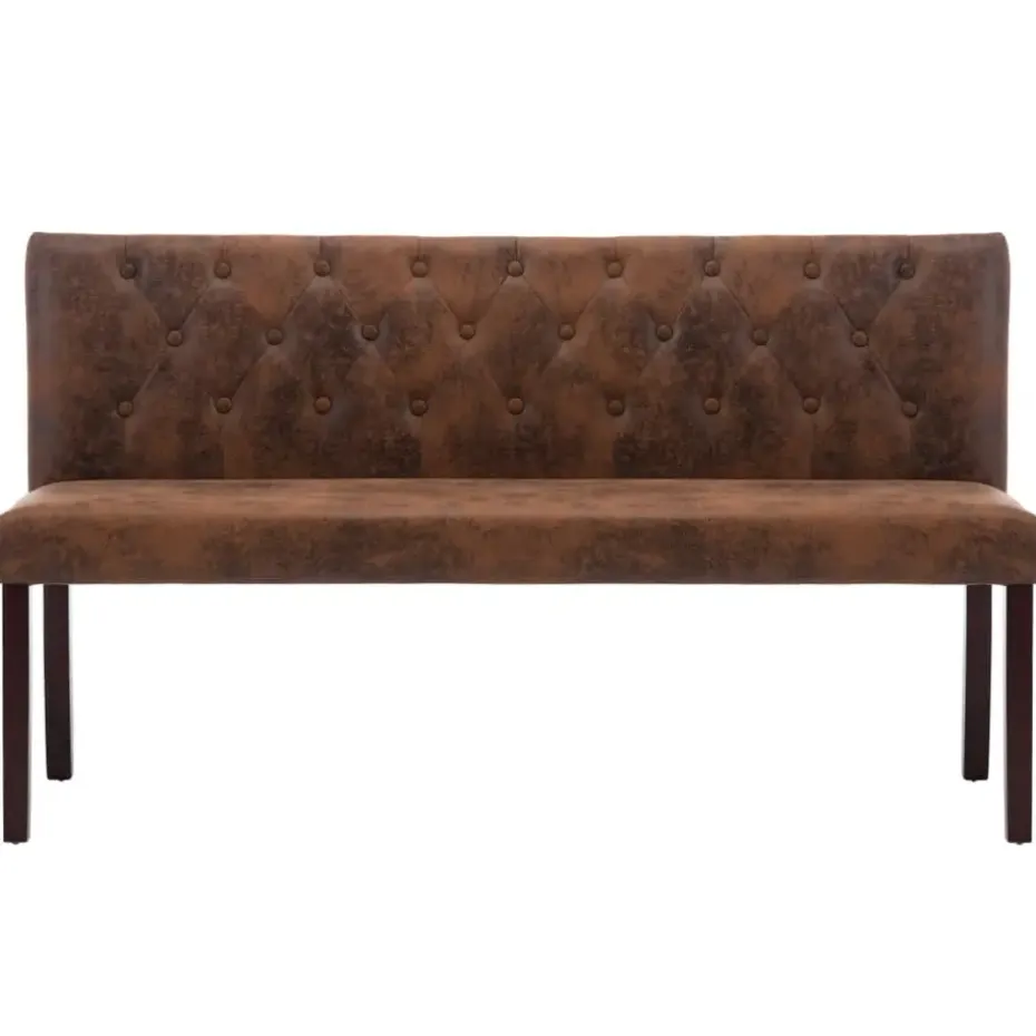 vidaXL - Bank - Bruin - Suède - 148.5 cm