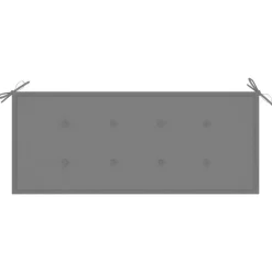 vidaXL - Bank Batavia met grijs kussen - Teakhout - 120x51.5x84 cm