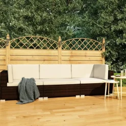 vidaXL - Bankset - Bruin - Poly rattan