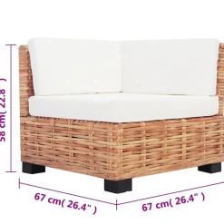 vidaXL - Bankset - Bruin - Rattan