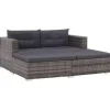 vidaXL - Bankset - Grijs - Poly rattan