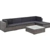 vidaXL - Bankset - Grijs - Poly rattan