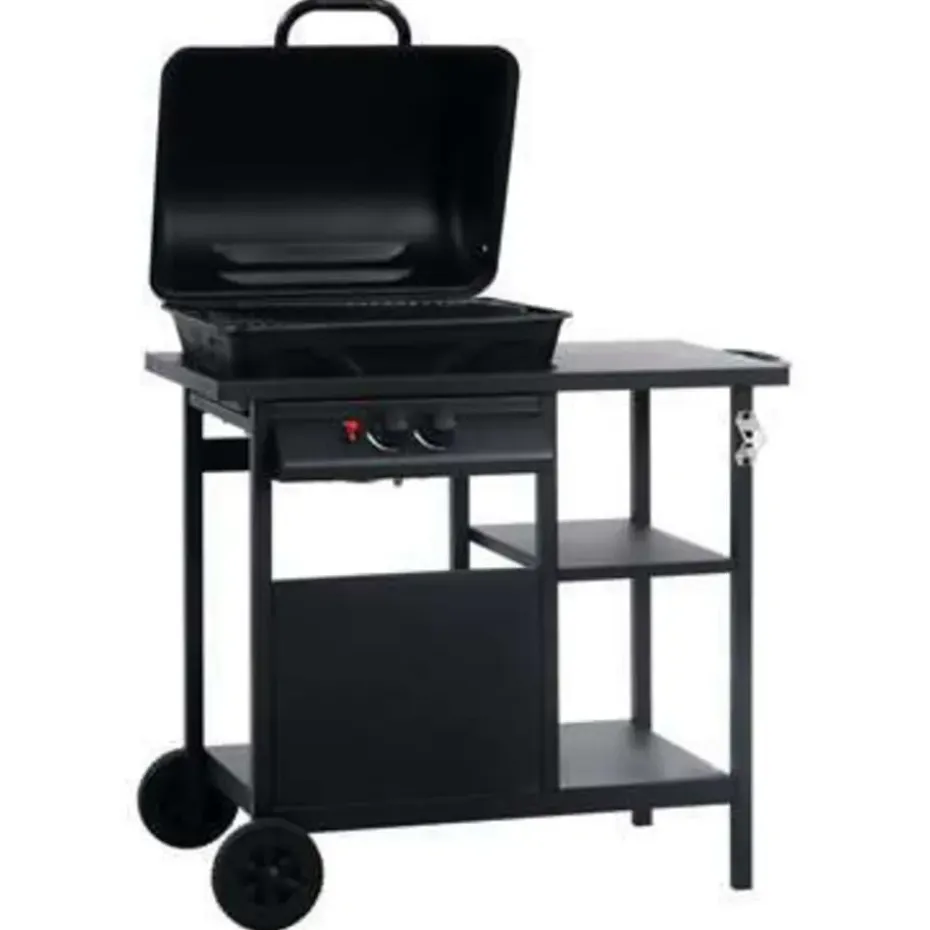 vidaXL - Barbecue - Zwart - Staal
