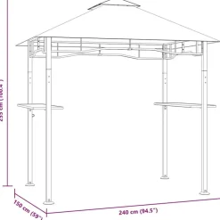 vidaXL - Barbecue Paviljoen - Antraciet - Staal