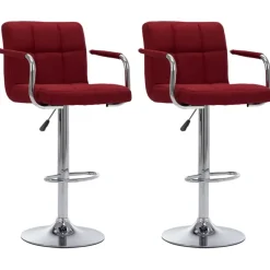 vidaXL - Barstoel - Rood - Stof - 2 stuks