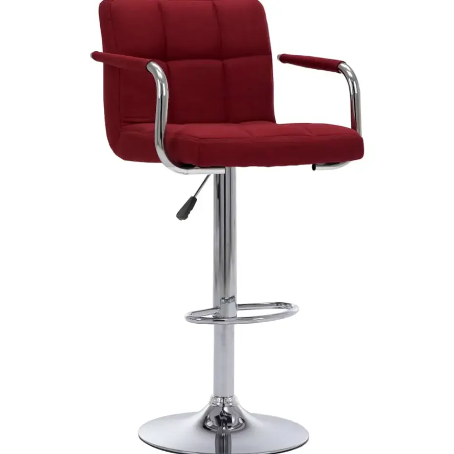 vidaXL - Barstoel - Rood - Stof - 2 stuks