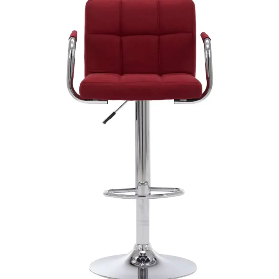 vidaXL - Barstoel - Rood - Stof - 2 stuks