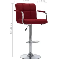 vidaXL - Barstoel - Rood - Stof - 2 stuks