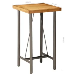 vidaXL - Bartafel - Bruin - Hout - 60 x 60 x 107 cm
