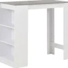 vidaXL - Bartafel - Wit - Bewerkt hout