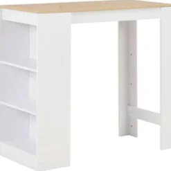 vidaXL - Bartafel - Wit - Bewerkt hout