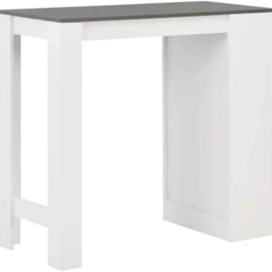 vidaXL - Bartafel - Wit - Bewerkt hout
