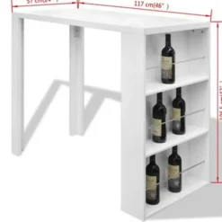 vidaXL - Bartafel - Wit - MDF