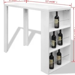 vidaXL - Bartafel - Wit - MDF