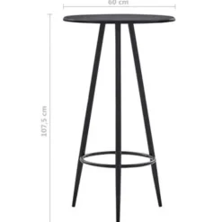 vidaXL - Bartafel - Zwart - MDF