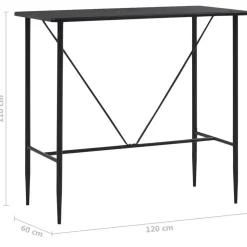 vidaXL - Bartafel - Zwart - MDF