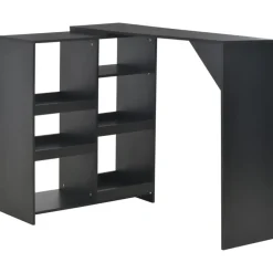 vidaXL - Bartafel - Zwart - Bewerkt hout