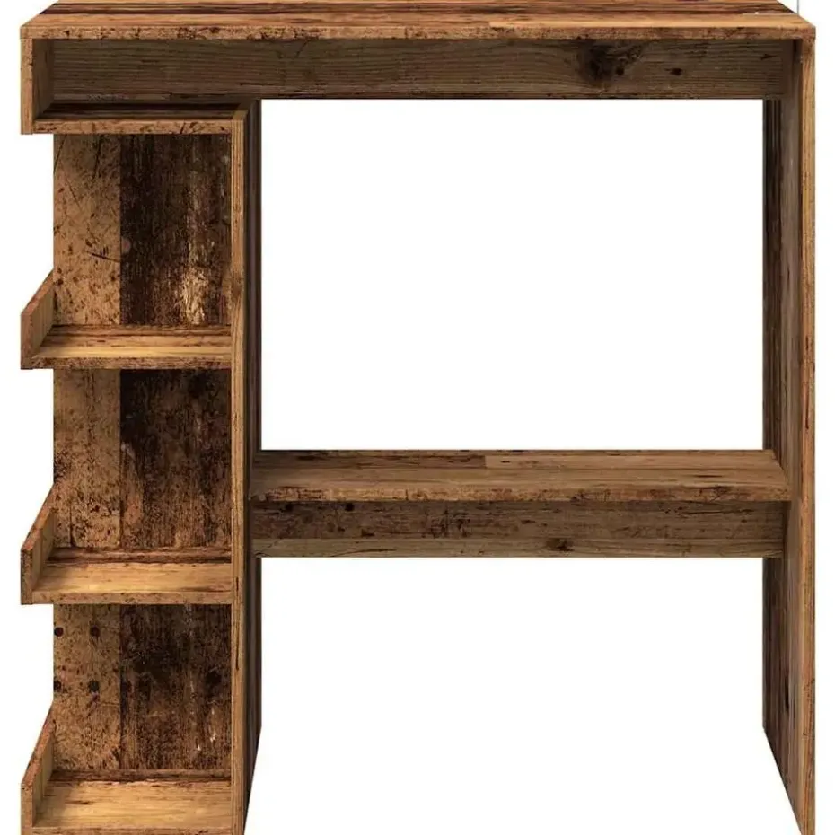 vidaXL - Bartafel met opbergruimte - Oud hout - Bewerkt hout - 100x48 cm
