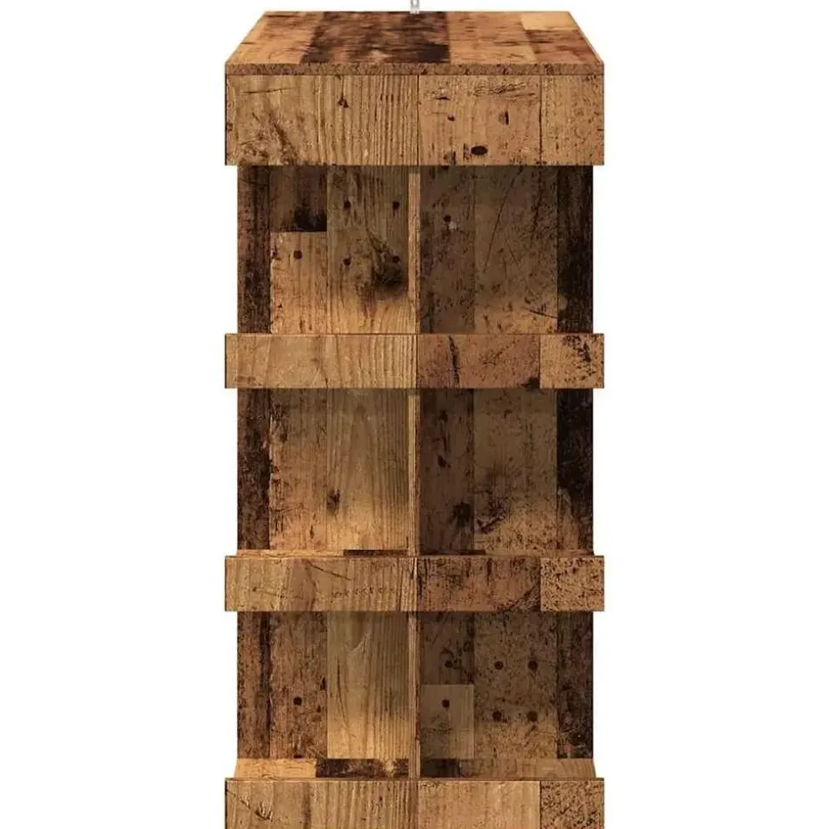 vidaXL - Bartafel met opbergruimte - Oud hout - Bewerkt hout - 100x48 cm