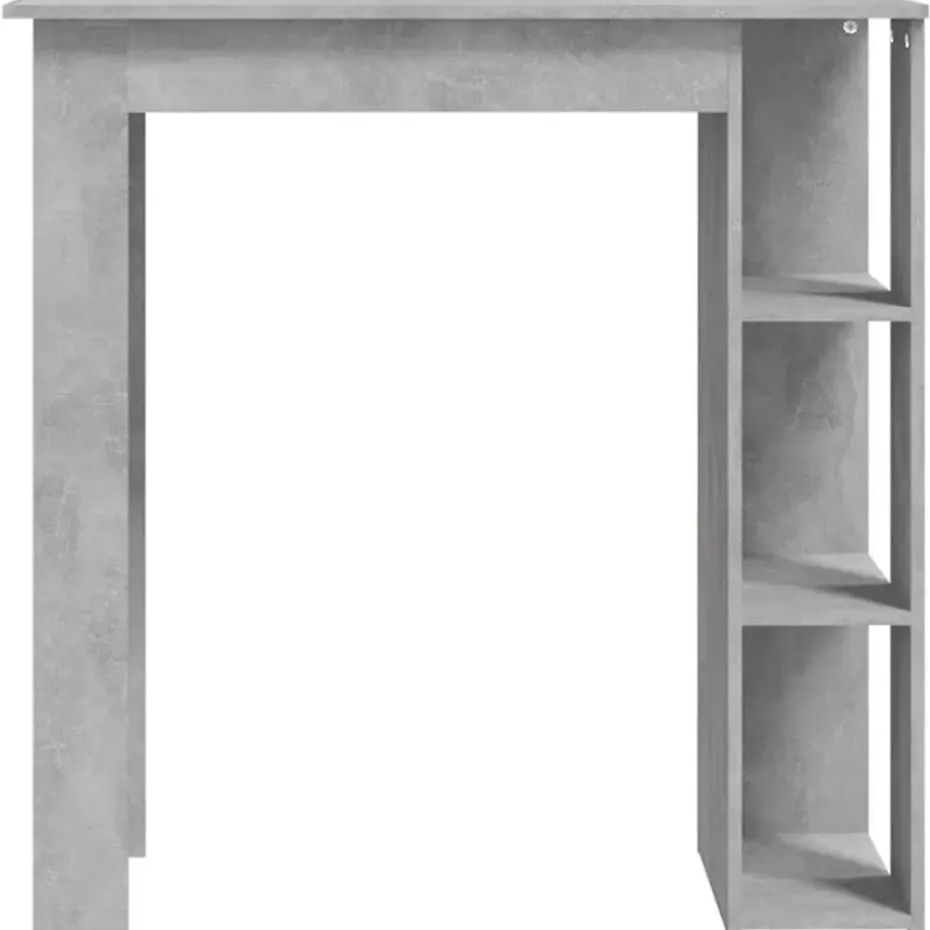 vidaXL - Bartafel met opbergruimte - Betongrijs - Bewerkt hout - 102x50 cm