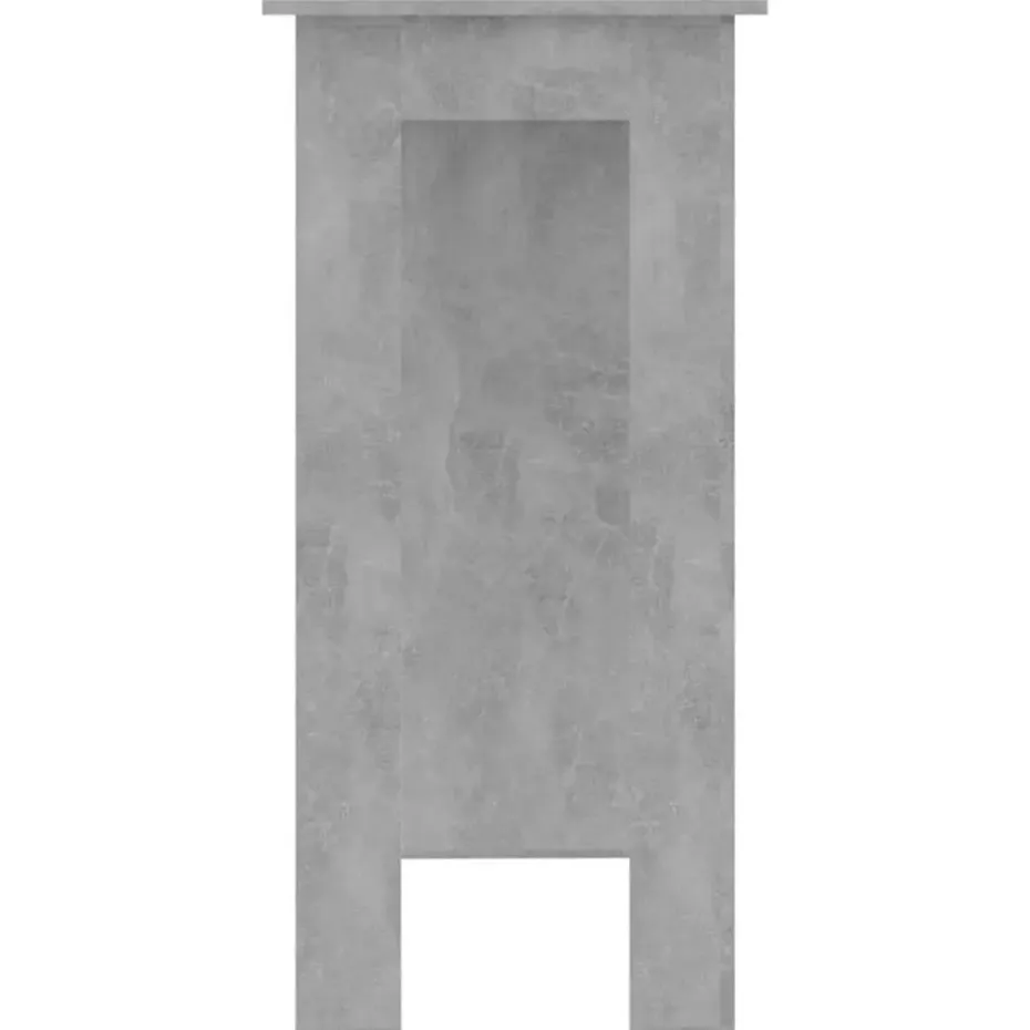 vidaXL - Bartafel met opbergruimte - Betongrijs - Bewerkt hout - 102x50 cm