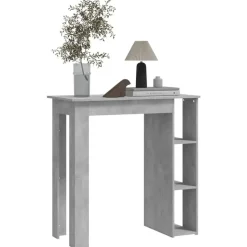 vidaXL - Bartafel met opbergruimte - Betongrijs - Bewerkt hout - 102x50 cm