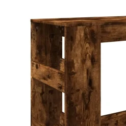 vidaXL - Bartafel met opbergruimte - Gerookt eiken - Bewerkt hout - 90x43 cm