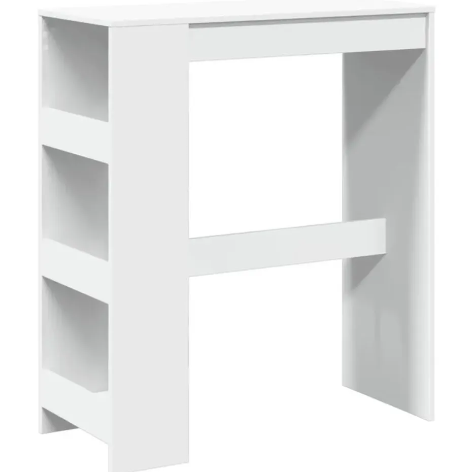 vidaXL - Bartafel met opbergruimte - Wit - Bewerkt hout - 90x43 cm