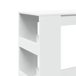 vidaXL - Bartafel met opbergruimte - Wit - Bewerkt hout - 90x43 cm