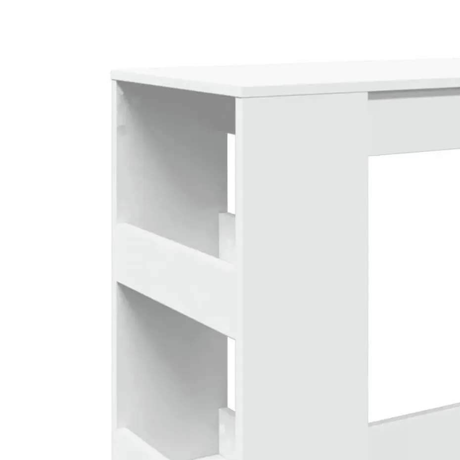 vidaXL - Bartafel met opbergruimte - Wit - Bewerkt hout - 90x43 cm