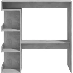 vidaXL - Bartafel met opbergruimte - Betongrijs - Bewerkt hout - 100x50 cm