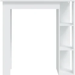 vidaXL - Bartafel met opbergruimte - Wit - Bewerkt hout - 102x50 cm