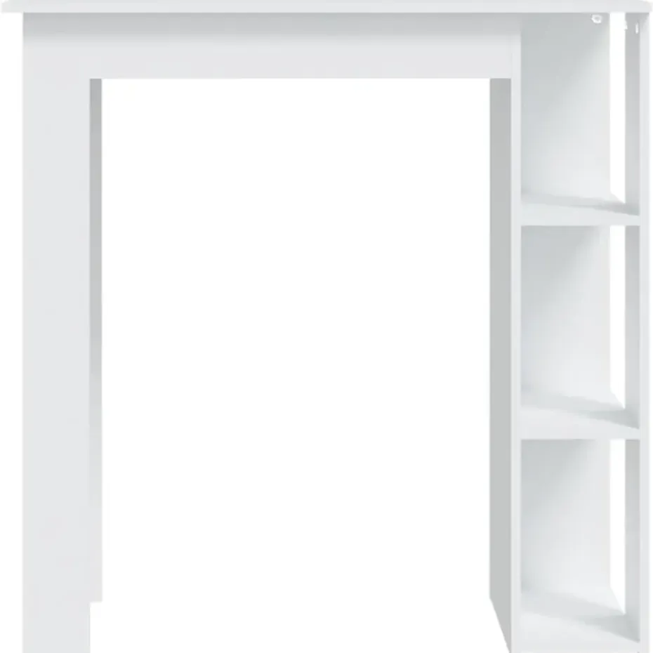 vidaXL - Bartafel met opbergruimte - Wit - Bewerkt hout - 102x50 cm