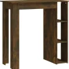 vidaXL - Bartafel met opbergruimte - Gerookt eiken - Bewerkt hout - 102x50 cm