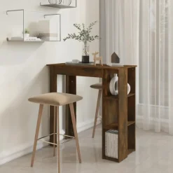 vidaXL - Bartafel met opbergruimte - Gerookt eiken - Bewerkt hout - 102x50 cm