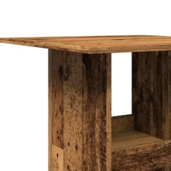 vidaXL - Bartafel met opbergruimte - Oud hout - Bewerkt hout - 60x60x102 cm