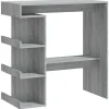 vidaXL - Bartafel met schappen - Grijs sonoma eiken - Bewerkt hout - 100x50 cm