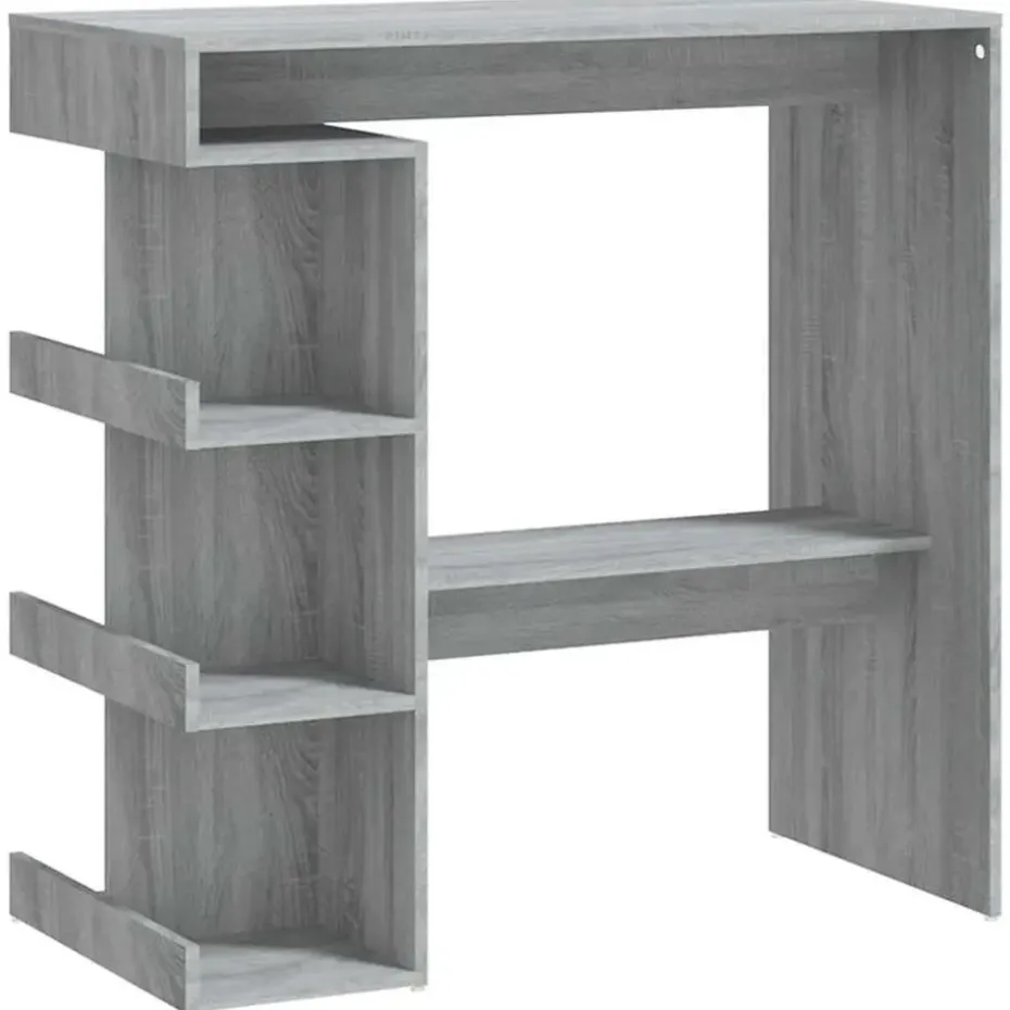 vidaXL - Bartafel met schappen - Grijs sonoma eiken - Bewerkt hout - 100x50 cm