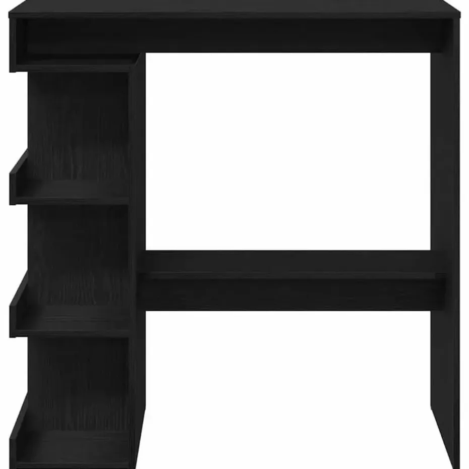 vidaXL - Bartafel met schappen - Zwart eiken - Bewerkt hout - 100x48 cm