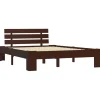 vidaXL - Bed frame - Donkerbruin - Massief grenenhout - 140x200 cm