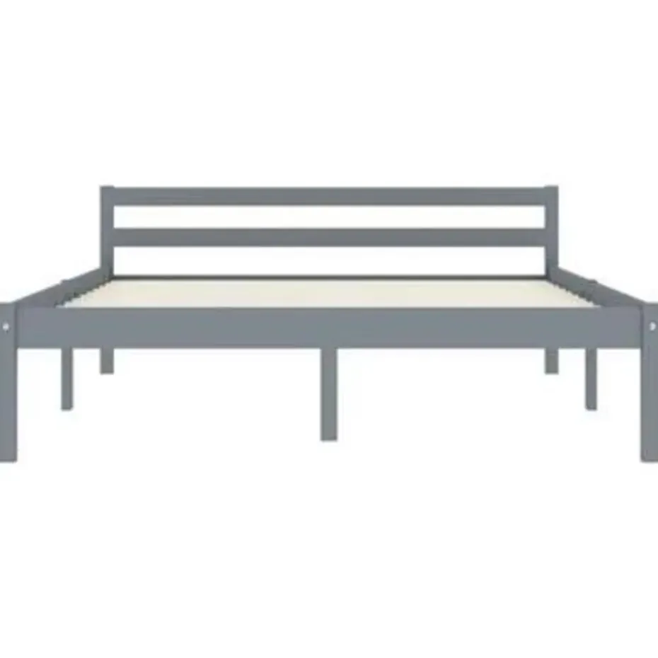 vidaXL - Bed frame - Grijs - Massief grenenhout - 120x200 cm