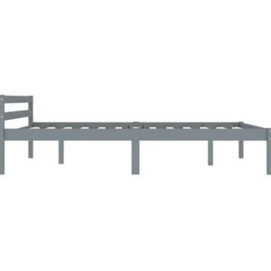vidaXL - Bed frame - Grijs - Massief grenenhout - 120x200 cm