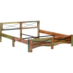 vidaXL - Bed frame - Multikleur - Massief gerecycled hout - 180x200 cm