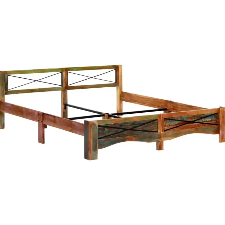 vidaXL - Bed frame - Multikleur - Massief gerecycled hout - 180x200 cm