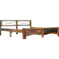 vidaXL - Bed frame - Multikleur - Massief gerecycled hout - 180x200 cm