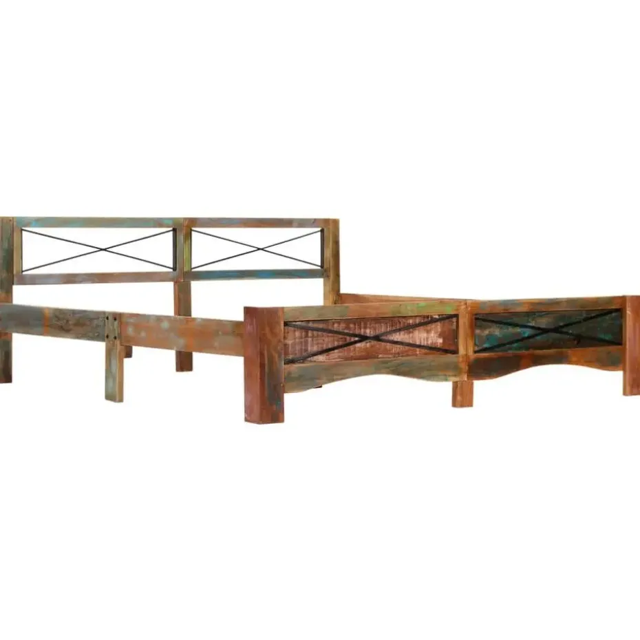 vidaXL - Bed frame - Multikleur - Massief gerecycled hout - 180x200 cm